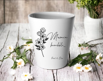 Cache-Pot Personnalisé mamie/ mamie personnalisée/ mamie personnalisée/ Cadeau fête des mamies personnalisé/Mamie Fleurs