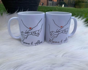 Lot mug couples / mug saint Valentin/ saint Valentin personnalisé / cadeau saint Valentin personnalisé