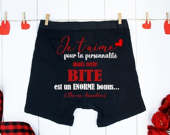 Boxer homme personnalisé / Boxer Calçons saint valentin personnalisé/ Cadeau personnalisé saint valentin intime/ Cadeau intimes couple/