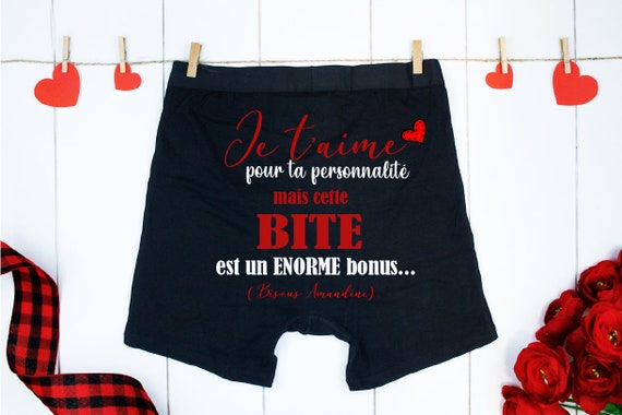 Boxer homme personnalise Boxer Calcons saint valentin personnalise Cadeau personnalise saint valentin intime Cadeau intimes couple Etsy France