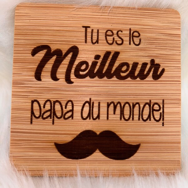 Dessous de verre papa/ cadeau papa personnalisé / apéro papa personnalisé / fête des pères personnalisé / cadeau petit prix papa