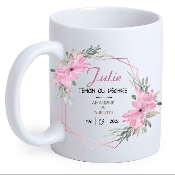 Mug témoin/ cadeau témoin/ remerciement témoin/ mug mariage/ cadeau mariage