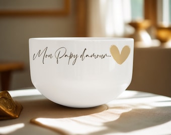 Bol personnalisé "Mon Papy d’amour" – Cadeau Fête des Grands-Pères – Petit-enfant – Vaisselle cadeau papy – Prénom en option