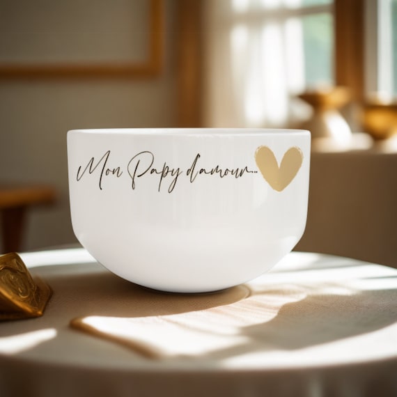 Bol personnalisé "Mon Papy d’amour" – Cadeau Fête des Grands-Pères – Petit-enfant – Vaisselle cadeau papy – Prénom en option