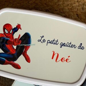 Gourde personnalisé / boîte à goûter personnalisé / ensemble maternelle école / Spiderman Boîte à goûter