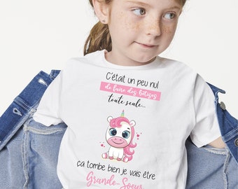 Annonce grande sœur grand frère/ tee shirt enfant personnalisé / tee shirt enfant/ annonce grossesse / annonce sœur frère personnalisé