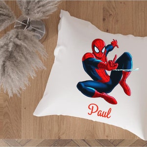 Gourde personnalisé / boîte à goûter personnalisé / ensemble maternelle école / Spiderman Coussin