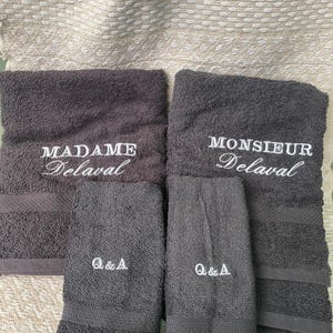 Box Couple Personnalisée – Set de 2 Serviettes 70x140 cm et 2 mini serviette, Cadeau Unique pour Couple, Saint valentin mariage