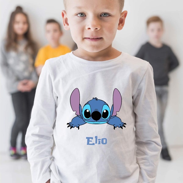 Tee shirt stitch personnalise/ cadeau stitch personnalisé/ anniversaire enfant personnalisé / liloo et stitch le film/ tee shirt enfant