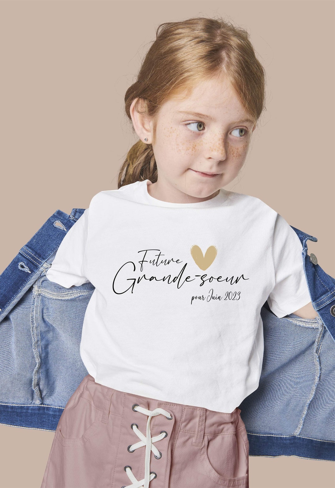 T-Shirt Enfant Personnalisé Futur Grand Frère / Grande Soeur - Cadeau Annonce Grossesse Personnalisable