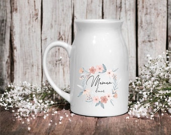 Personalized mom's milk pot/small vase milk pot style decoration/personalized mom's day/personalized flower mom/