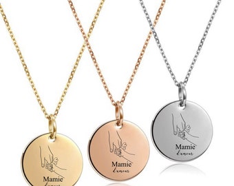 Bijoux mamie personnalisé/Collier mamie personnalisée/Cadeau fete des mamie personnalisé/Cadeau mamie/collier personnalisé