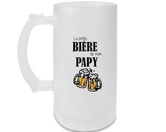 Chope de bière personnalisé/ Cadeau apéro personnalisé/ Cadeau papa parrain tonton papy personnalisé/  Fete des papy