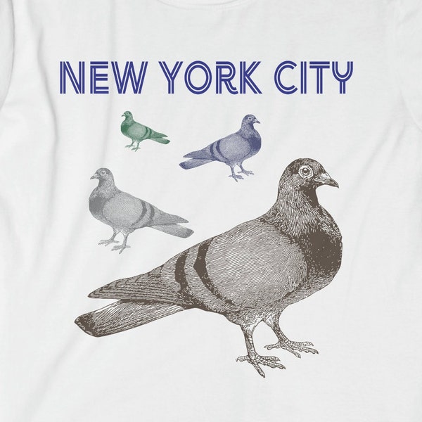 New York Pigeons, Central Park Pigeons, Plucky Pigeon, Pigeon Lover Design, NYC Living, Unisex Softstyle T-Shirt