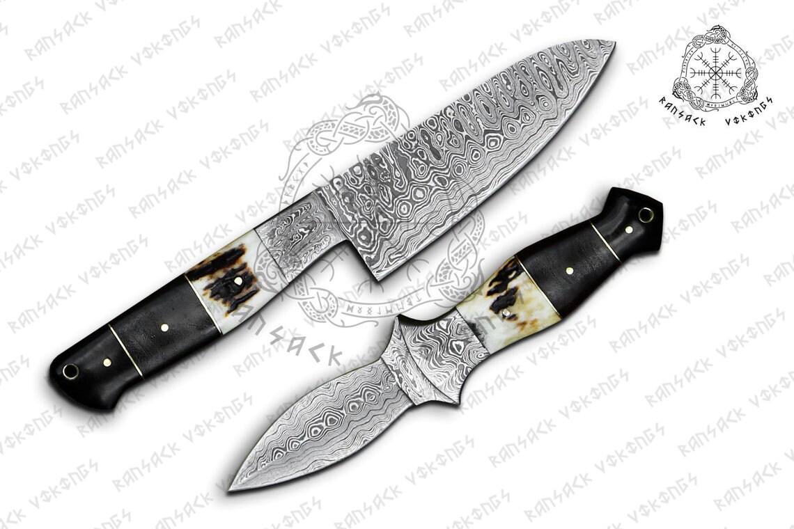Damascus Kitchen Knife Set, Cheff Knife, Pairing Knife, Hand-forged Ca –  Titan International K.