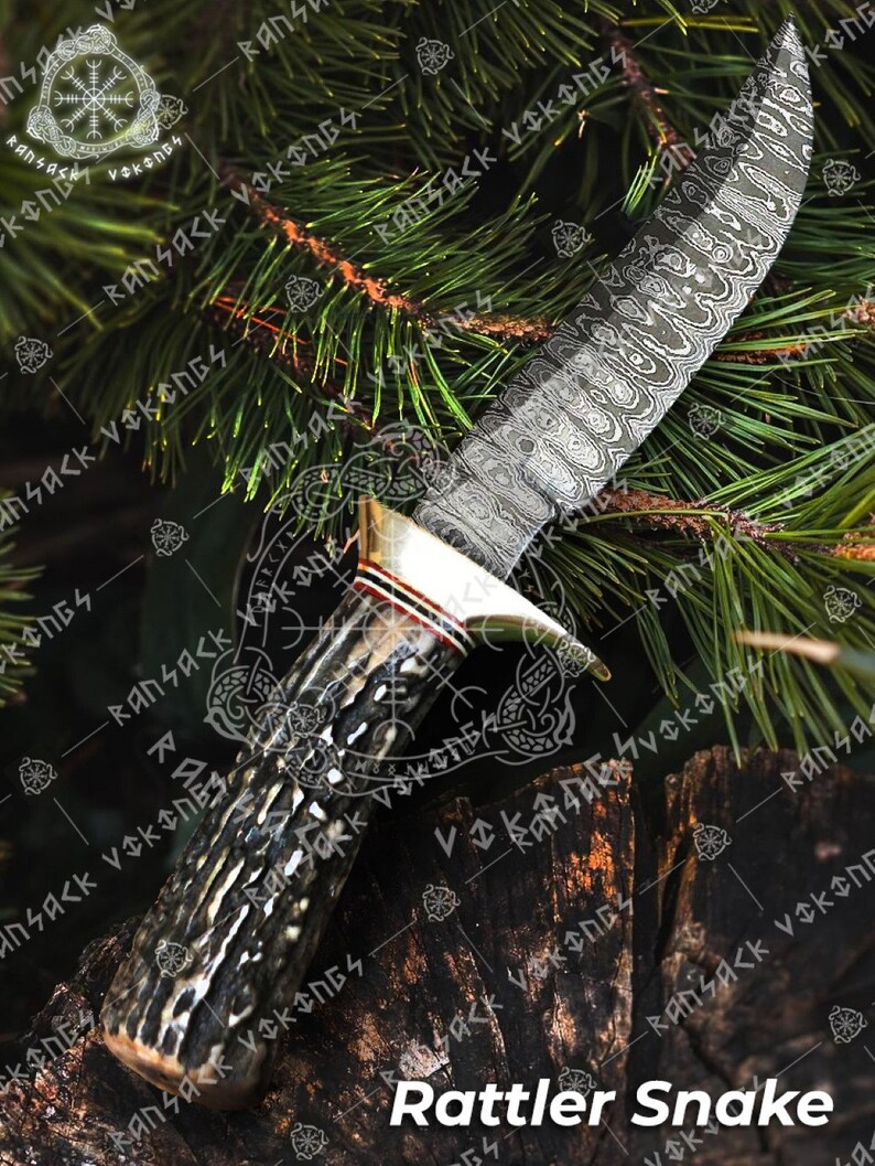 Damascus Hunting Knife 返品不可 Vik Blade Fixed Damascus Hunting Knife 返品不可 Vik Blade Fixed