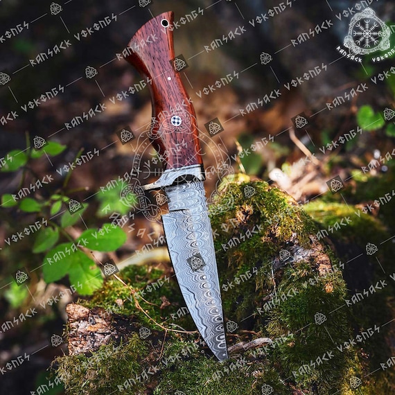 Coltello da caccia in Damasco, Coltello a lama fissa in Damasco, Coltello  vichingo in Damasco, Coltello Drop Point in Damasco Coltelli fatti a mano  Regali per uomo USA -  Italia