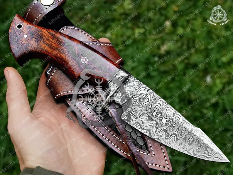 10' Damascus Knife Damascus Fixed Blade hunting Knife Etsy
