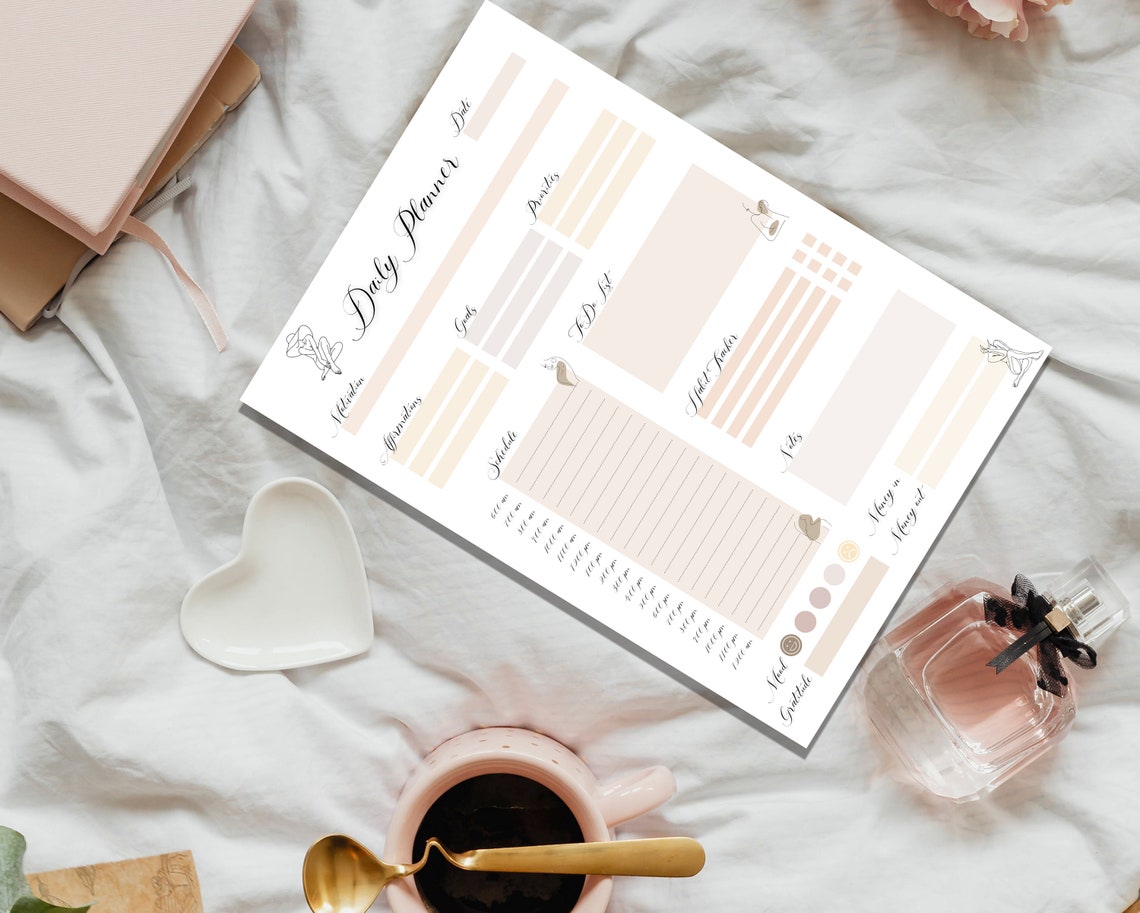 Aesthetic Printable Weekly Planner 7 Day Week Planner Etsy