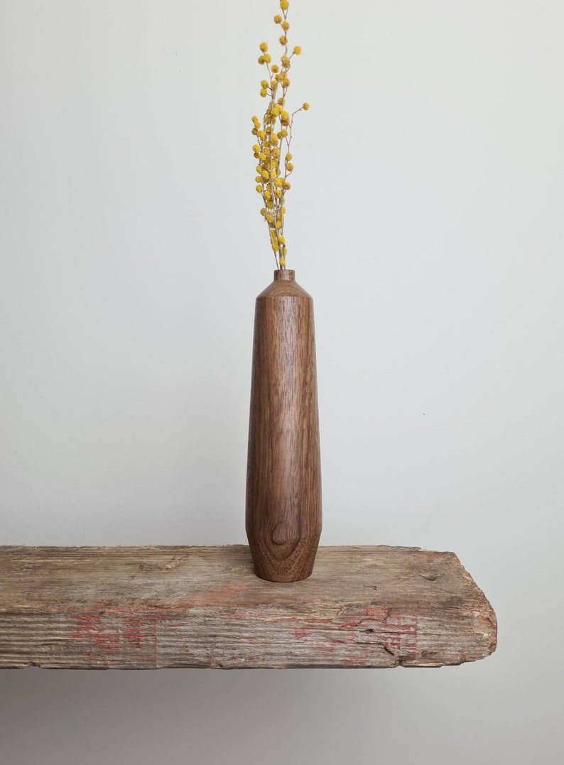 Slim Wooden Bud Vase Dried Flowers Sustainable Homewares Etsy