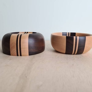 Decorative wooden bowl set. Trinket Snack Ring Dish. Tiki / Mancave decor image 5