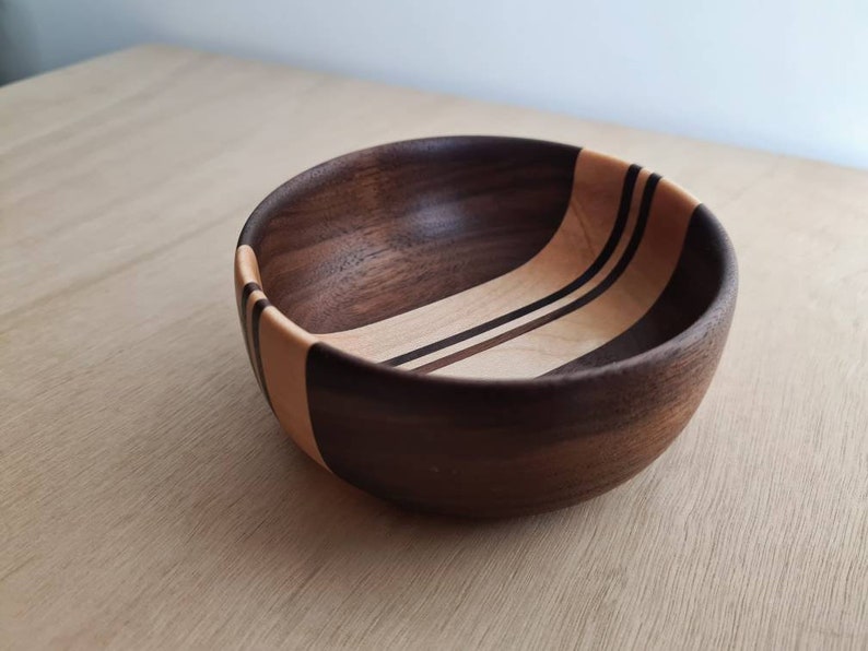 Decorative wooden bowl set. Trinket Snack Ring Dish. Tiki / Mancave decor image 3