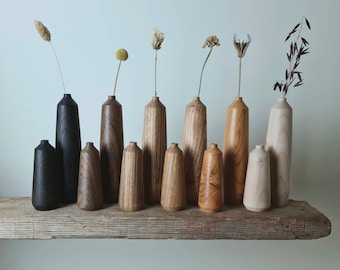 Set of wooden bud vases | dried flowers | sustainable homewares