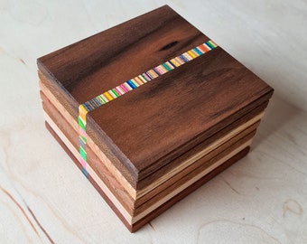 Set of 2 Drinks coasters made from recycled skateboards.