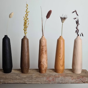 Slim wooden bud vase | dried flowers | sustainable homewares