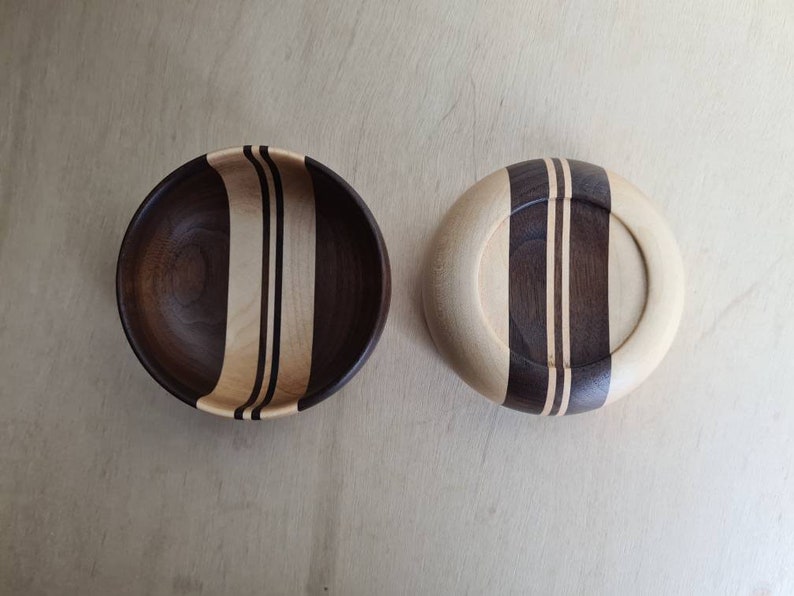 Decorative wooden bowl set. Trinket Snack Ring Dish. Tiki / Mancave decor image 6