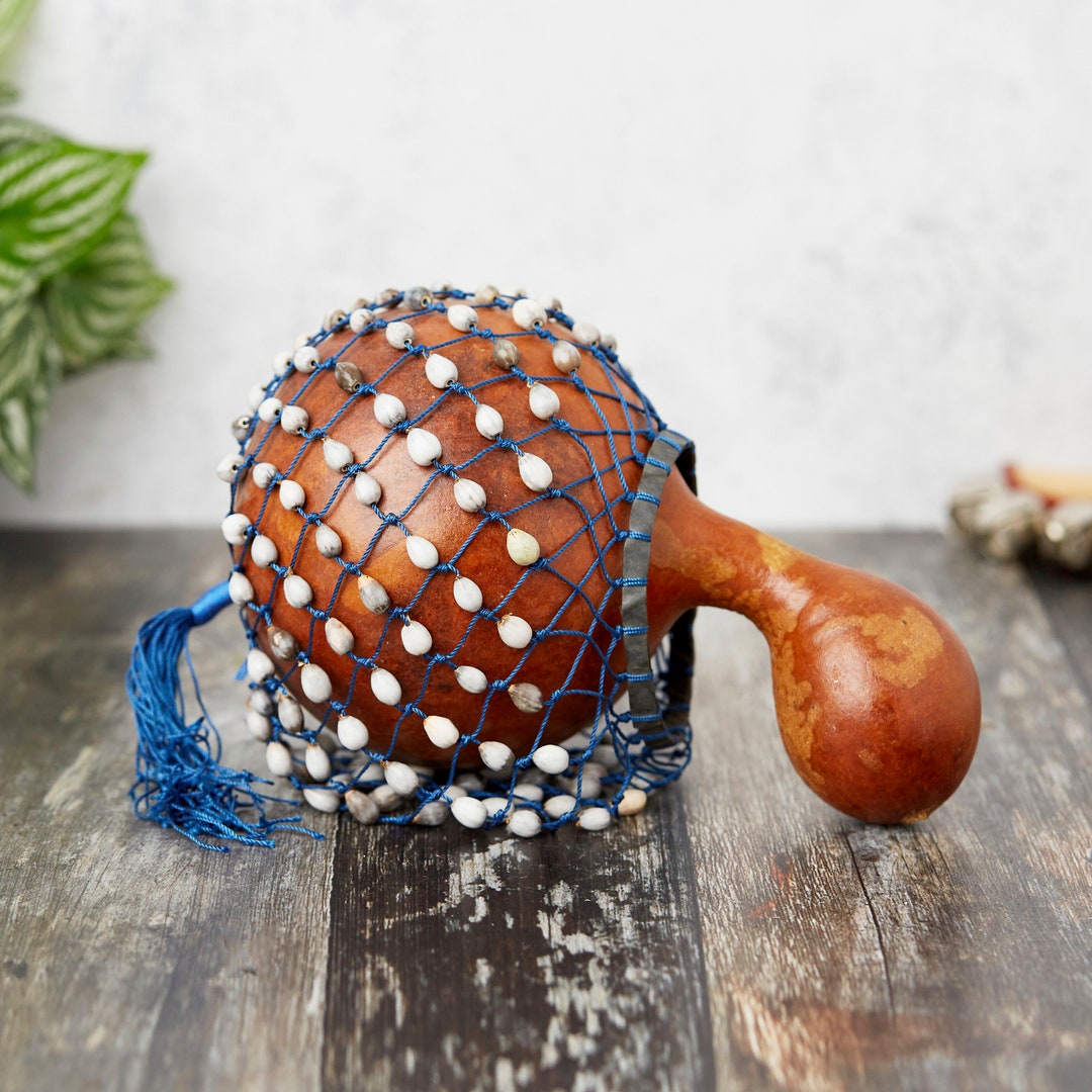 Ghana Shekere Calabash Gourd Hand Percussion Shaker Instrument 1530cm