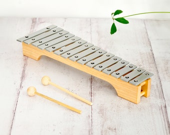 15 Note Wooden Xylophone With Two Beaters Traditional Music Instrument