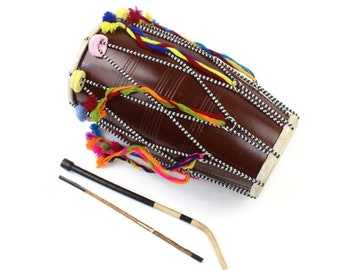 Punjab Bhangra Dhol Drum Indian Musical Instrument 45cm