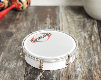 Contemporanea Tamborim Metal Drum Black or White 17cm