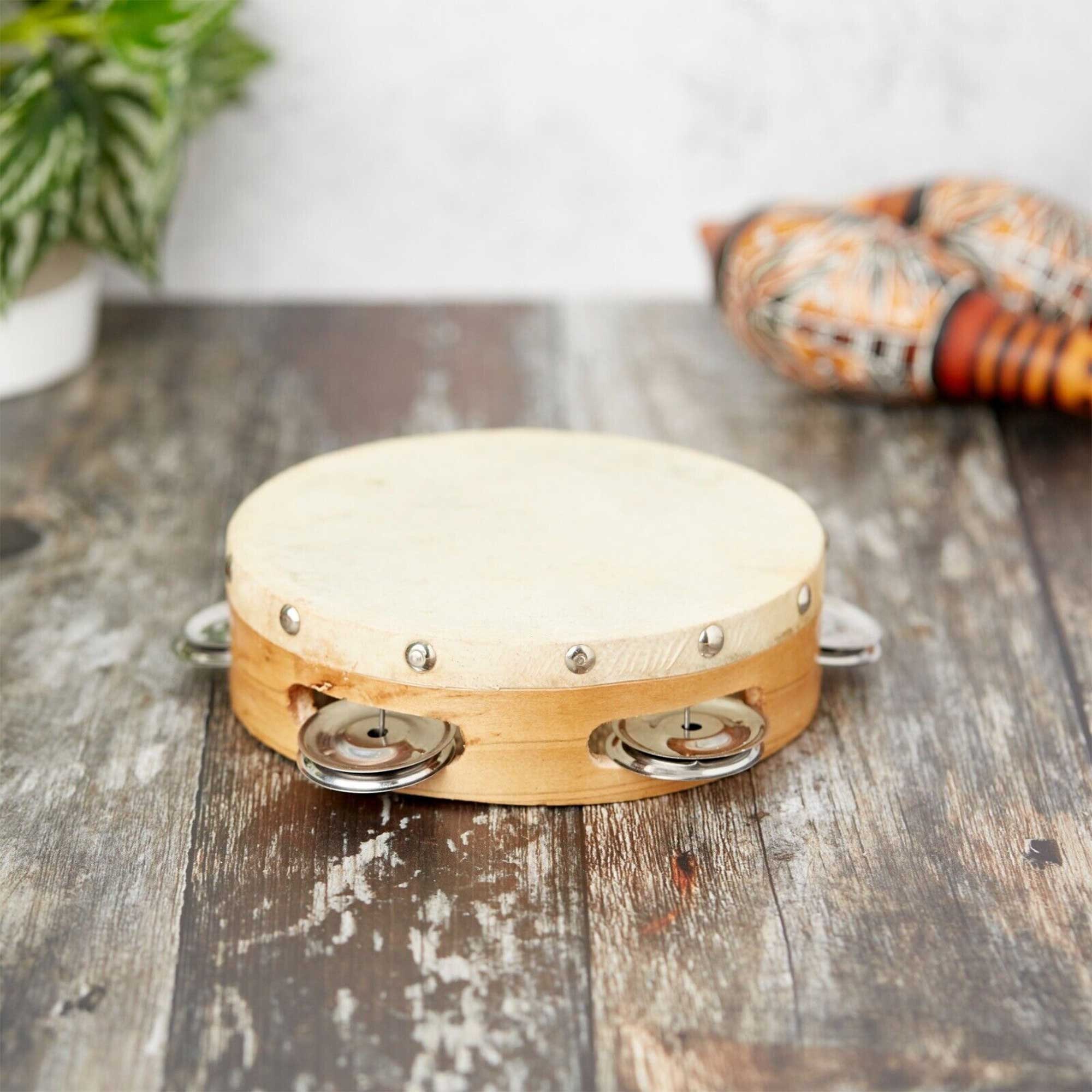 Tamburin Tambourine Handtrommel Musik Instrument Holz Spielzeug für Kinder