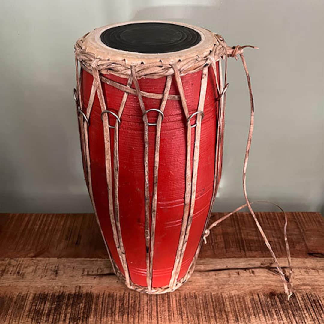 Nepalese Madal Drum Indian Musical Instrument 46cm Etsy