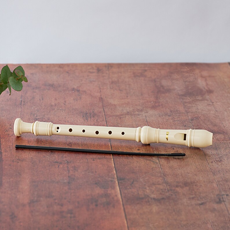 White Descant Recorder Kids Flute Music Instrument 32cm image 1