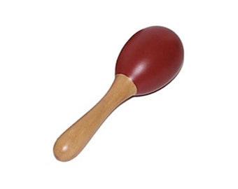 Solid Wood Small Maraca Shaker Rattle Assorted Colours 13cm