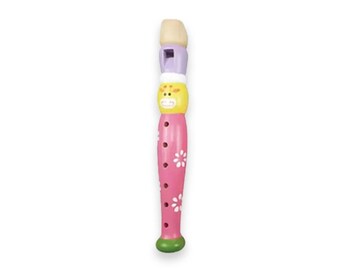 Plain Colourful Wooden Kids Flute Music Instrument 20cm