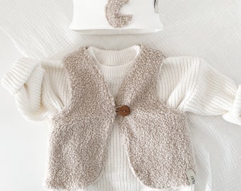 Teddyweste *Bouclè* Beige | Baby | Kleinkind | Weste | Fleece | Plüsch