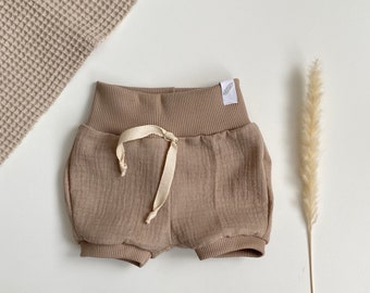 Baby Pumphose kurz *Bio-Musselin* Sand | Shorts | Bummie | Bloomers
