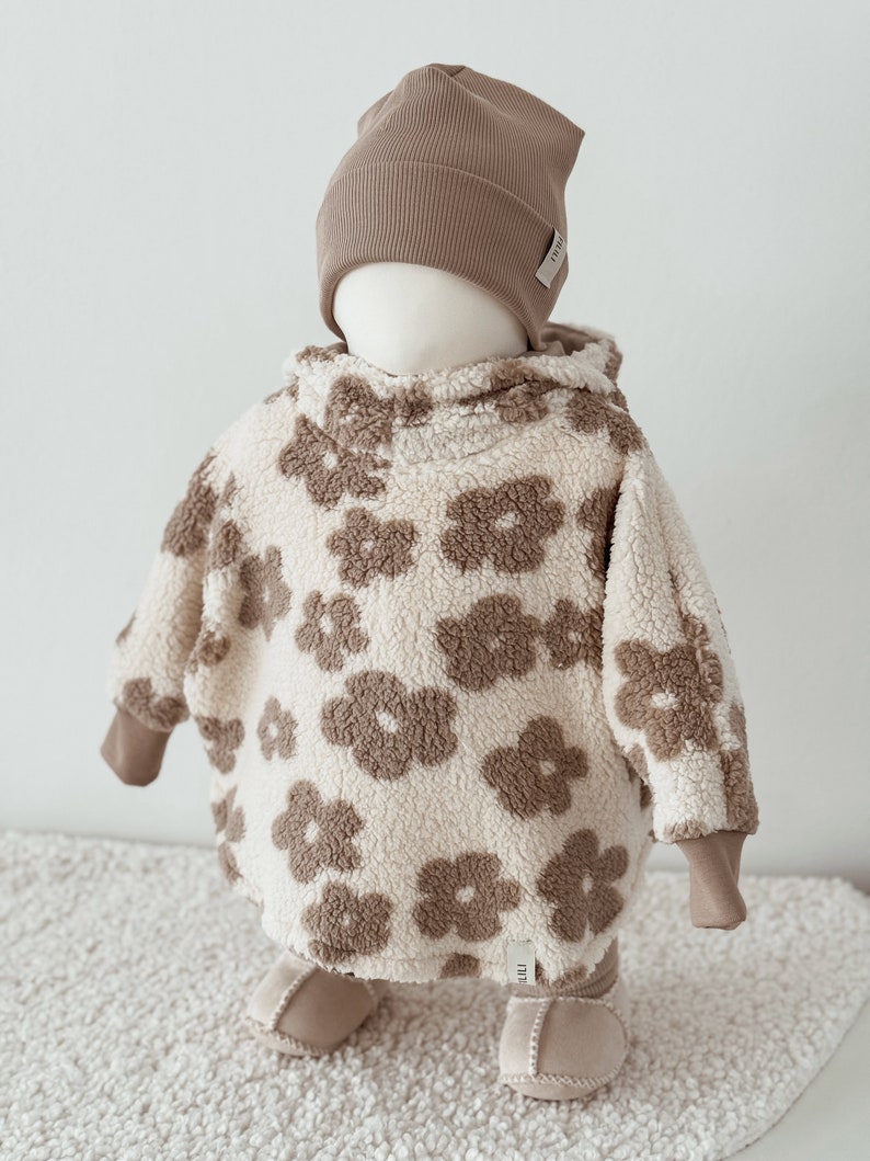 Fleece Poncho Flowers Übergangsjacke Cape Mantel Jacke Baby Kleinkind Bild 5