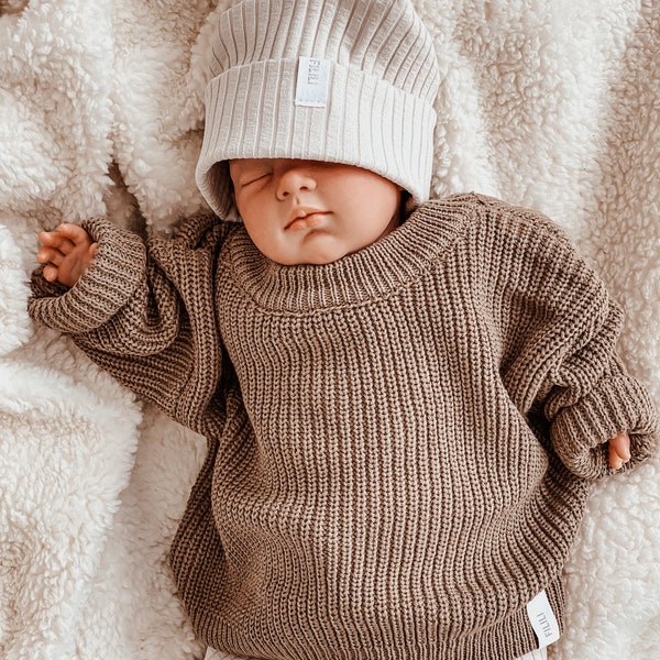 Baby Strickpullover *Toffee* Oversized 100% Baumwolle | Baby Strickpulli | Knit Sweater