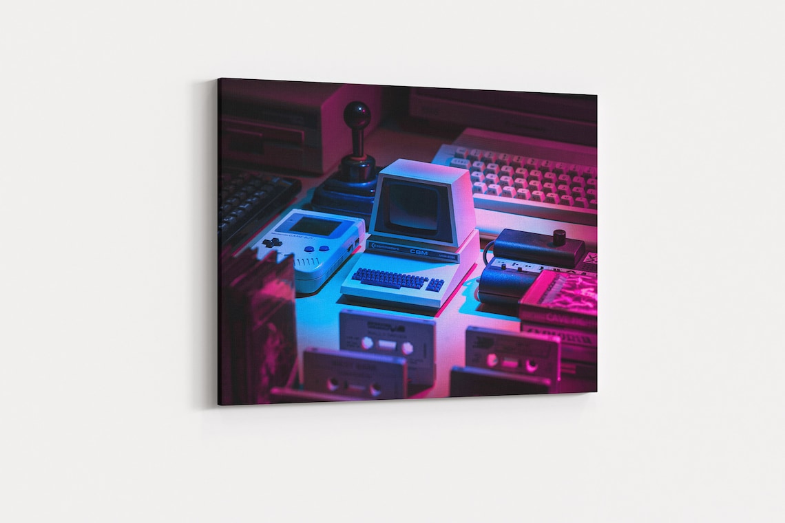 Retro Gaming Canvas Print Nostalgic Gaming Art Retro Console Etsy