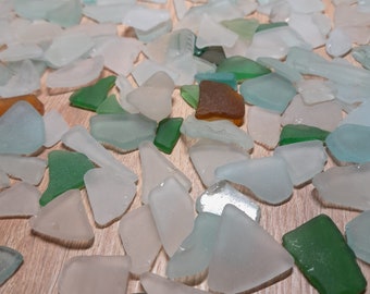 Verre de mer, 50 pièces (25-45 mm) Fournitures de bricolage en verre de plage Véritable verre de mer pour bijoux créatifs, mosaïque, fournitures d'art Verre de mer en vrac, art attrape-rêves