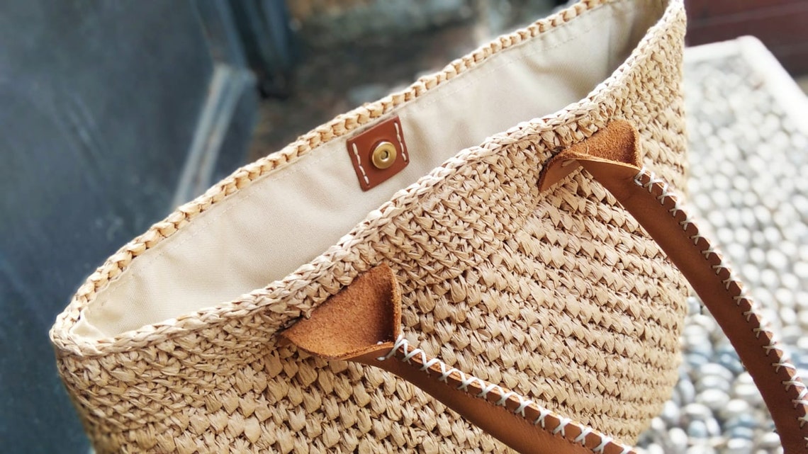Crochet Raffia Handbag, Straw Unique Handcrafted Chic Bag, High Quality ...