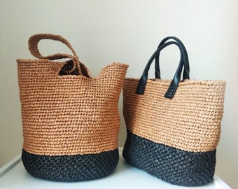 Handmade Raffia Beach Bag: Eco-Friendly and Stylish Tote for Your Sunny Escapes. Find Your Perfect Beach Companion at Our Etsy Store
