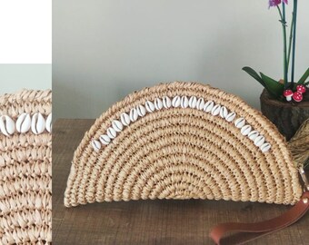 Trend Beach Handbag, Handmade D Clutch , Raffia Clutch, Crochet Raffia Bag, Summer Clutch, Beach Clutch, Handcrafted Raffia Clutch