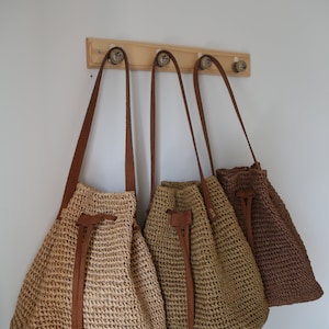 Handmade Raffia Bucket Bag, Raffia Drawstring Bag, Quality Raffia Bag ...