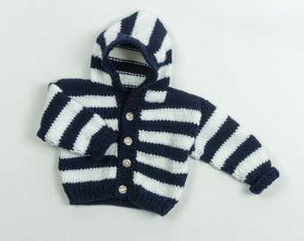 Hand-knitted hooded jacket for kids